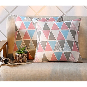 Mua Gối tựa lưng sofa CARO MARYTEXCO vải canvas decor trang trí phòng khách đa dạng màu sắc - Vỏ kèm ruột 45*45cm + quà tặng nhỏ xinh!!!