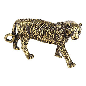 Modern Tiger Statue Sculpture Copper Figurine Coffee Table Home Office Gift