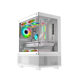 VỎ CASE MIK AETHER GAMING WHITE  NO FAN - Hàng Chính Hãng