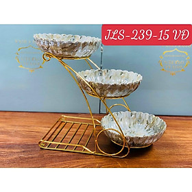 Mua KHAY SỨ ĐỰNG BÁNH KẸO HOA QUẢ VÂN ĐÁ ĐỔ 2 TẦNG  3 TẦNG CAO CẤP SANG TRỌNG