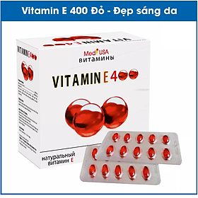 Vitamin E Đỏ 400 - Bổ Sung Vitamin E400 Hỗ Trợ Làm Đẹp Da, Sáng Da, Chống Lão Hóa - Hộp 100 Viên