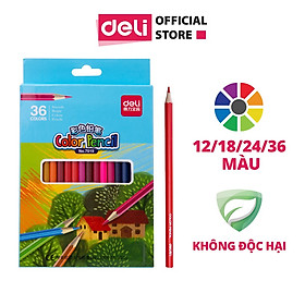  Bút chì màu học sinh Deli - 12 màu/18 màu/24 màu/36 màu - 7016/7017/7018/7019