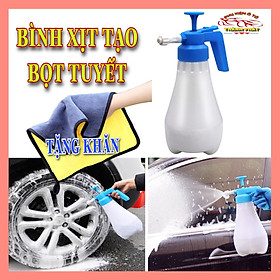 Bình xịt tạo bọt tuyết rửa xe ô tô xe máy cầm tay tiện lợi dung tích 1.8L TẶNG KÈM KHĂN LAU XE - BÌNH 1.8L