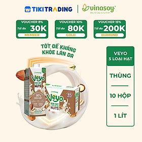 Thùng Veyo sữa hạt 05 loại cao cấp (10 hộp x 1 Lít)