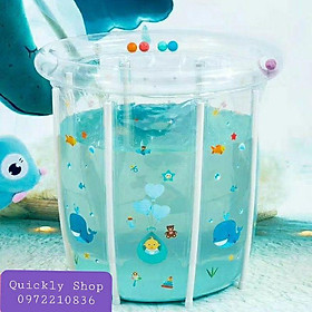Mua ( Nhiều quà tặng) Hồ Bơi Spa Thành Cao Loại Lớn 80CM X 80CM - Tặng bơm tay  miếng vá  bóng   phao cổ.