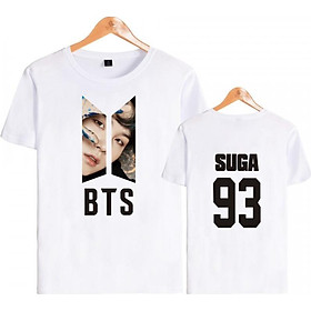 Áo BTS SUGA tshirt in 2 mặt in logo BTS