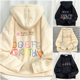 Áo Khoác Nỉ Chữ SWEEDER Có Nón Mũ 2 Lớp - Kiểu Hoodie Có Khóa Kéo Zip Nam Nữ Cặp Đôi - Thu Đông