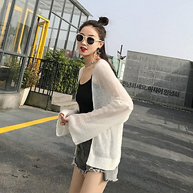 Áo Khoác Cardigan Nữ Len Mỏng Dệt Kim Siêu Hot