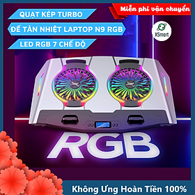 Mua Đế Giá Đỡ Quạt Tản Nhiệt N9 Cao Cấp Hệ Thống Quạt Kép Turbo Cực Mát Led RGB 7 Chế Độ  Chất Liệu Hợp Kim Nhôm Cao Cấp  Tương Thích Với Laptop Dưới 17Inch-Hàng Chính Hãng