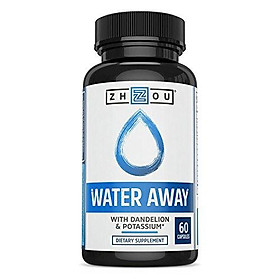 WATER AWAY Herbal Formula for Healthy Fluid Balance - Premium Herbal Blend with Dandelion, Potassium, Green Tea & More - 60 capsules