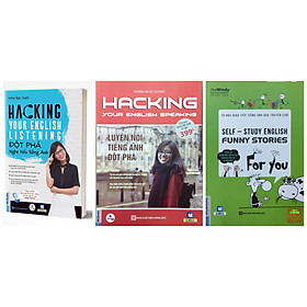 Combo 2 cuốn Hacking:Đột phá nghe hiểu tiêng anh và luyện nói tiếng anh đột phá( tăng tự hoc giao tiếp tieng anh qua truyện cười kèm bookmark)