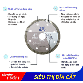 Lưỡi Cắt Đa Năng 105mm KingTom Xám Siêu Mỏng - Chuyên Bóng Kiếng - Siêu Bén