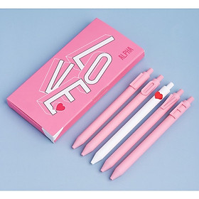 Set 5 bút gel pen Lalunavn trái tim Love viết sổ tay, nhiều màu làm quà tặng phụ kiện văn phòng phẩm