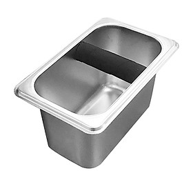 Stainless Steel Coffee Knocking Box with Rubber Bar Easily Clean Heavy Duty