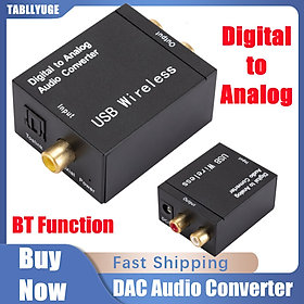 Bộ chuyển đổi âm thanh kỹ thuật số sang tương tự Hỗ trợ sợi quang Bluetooth Fiber Toslink tín hiệu đồng trục với bộ giải mã âm thanh RCA R/L SPDIF DAC màu: