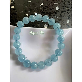 Vòng Tay Chuỗi Đá Aqua Xanh bóng đẹp nhẹ nhàng size hạt 9mm nữ đeo xinh đẹp xuất sắc món quà tặng ý nghĩa hợp nữ mạng mộc hỏa thủy ạ