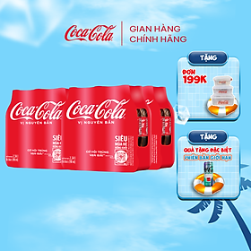 Lốc 24 Chai Nước Ngọt Giải Khát Có Ga Coca-Cola 390ml/Chai Sale 25.4 Coca-Cola Chính Hãng