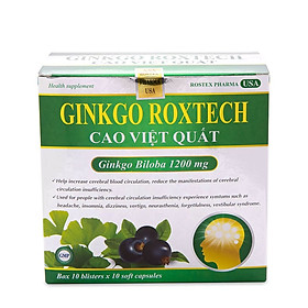 Hình ảnh Combo 2 Hộp Hoạt huyết dưỡng não Ginkgo Biloba 1200mg, cao việt quất, nattokinase - 100 viên