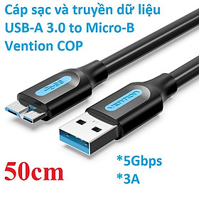 Cáp sạc và truyền dữ liệu USB 3.0 to Micro B Vention COPBF - Hàng chính hãng - 50cm