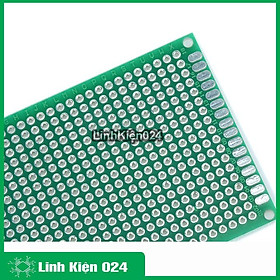 Phíp Đồng Đục Lỗ 2 Mặt PCB Xanh Tốt  Dày 1.6mm