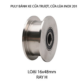 Mua 01 Bánh xe Puly cho cửa cổng trượt  cửa lùa bằng inox 201  loại 16x48mm  Hình U  V  H tùy chọn