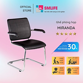 Mua Ghế phòng họp chân quỳ inox bọc da SMLIFE Miranda