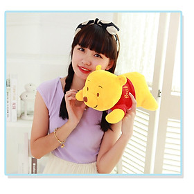 GẤU BÔNG GẤU POOH NẰM DỄ THƯƠNG SIÊU MỀM MỊN (35CM--->65CM) Tặng Kèm 1 Ví Da 24 Ngăn Đựng Thẻ ATM, Card Visit