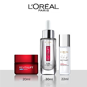 Bộ Serum siêu cấp ẩm & Kem dưỡng chống lão hóa & Dưỡng chất căng mướt L'Oreal Paris
