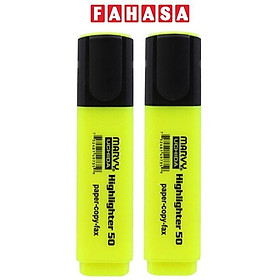 Vỉ 2 Bút Dạ Quang - Marvy HL50 - Fluorescent Yellow