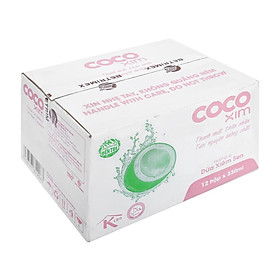 01 Thùng/ 12 Hộp 330mL Nước Dừa Xiêm Sen Tươi Nguyên Chất 100% COCOXIM