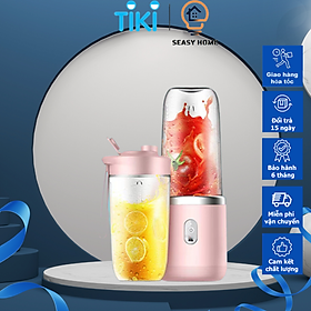 Mua Máy Xay Sinh Tố Cầm Tay Mini Đa Năng 6 Lưỡi Inox 304 SeaSy SS76 – TẶNG Kèm Nắp Cốc Quai Silicone  Máy Xay Thịt  Xay Đá  Xay Sinh Tố Cầm Tay Không Dây Tiện Lợi Cao Cấp Xay Cực Nhanh - Hàng Chính Hãng