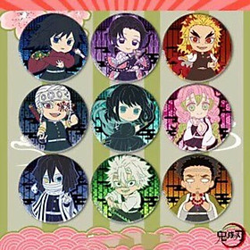 Combo 8 huy hiệu cài áo KIMETSU NO YAIBA - THANH GƯƠM DIỆT QUỶ anime chibi