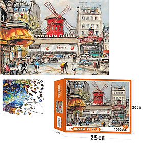 Bộ Tranh Ghép Xếp Hình 1000 Pcs Jigsaw Puzzle Tranh ghép 70 50cm Moulin