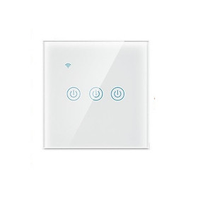 Công tắc thông minh Wifi cảm ứng 3 nút màu trắng hình vuông - Hàng nhập khẩu