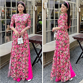 [HCM] Áo dài hoa sứ gấm Vân Gỗ siêu sang AD037 - Khánh Linh Style