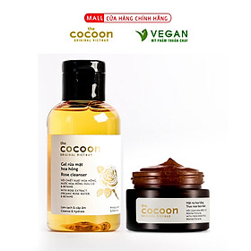 Combo Gel rửa mặt hoa hồng Cocoon 140ml + Mặt nạ hoa hồng Cocoon 30ml cấp