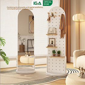 Mua Gương toàn thân xoay 360 kèm kệ trang trí decor phong cách Hàn thương hiệu IGA - GP312