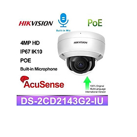 Camera IP bán cầu 4MP HIKVISION DS-2CD2143G2-IU,HÀNG CHÍNH HÃNG