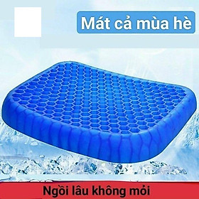 Đệm ghế ngồi văn phòng silicon 2 lớp thế hệ mới dạng gel tổ ong, thiết kế đàn hồi, chống nóng bí, giải nhiệt mùa hè - Nệm lót ghế ô tô, xe máy (Kèm túi đựng cất gọn)