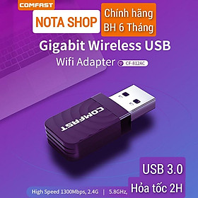 USB WiFi COMFAST 1300Mbps - Thu sóng WiFi 5G hz cho Laptop PC máy bàn, thay card wifi FAST - COMFAST 1300M ngầm