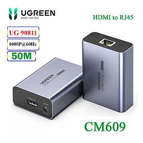Bộ kéo dài HDMI qua cáp mạng Cat5e, Cat6 dài 50M Ugreen 90811 CM609 - Hàng chính hãng