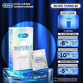 Bao cao su Durex Invisible Extra Thin Extra Sensitive 1 Hộp 10 Bao
