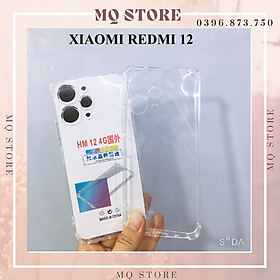 Ốp lưng chống sốc dành cho Xiaomi Redmi 12 nhựa dẻo, túi khí chống sốc 4 góc, bảo vệ Camera