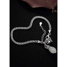 Lắc Tay Bạc Thái Mix Charm Hoa Ngọc Lan Trắng Ngọc