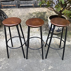 Mua Ghế cao ngồi quầy bar - thu ngân - ban công  chiều cao 75cm màu nâu đỏ mới bảo hành 12 tháng