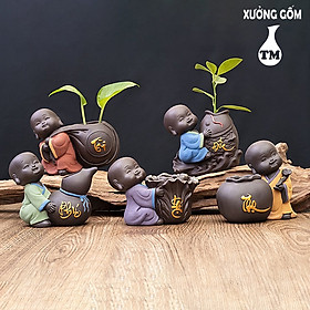 Mua Tượng Phong Thủy Mini Chú Tiểu Trồng Cây Xưởng Gốm TM