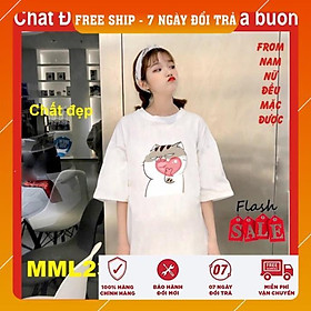 Áo thun mèo cat ami bụng bự M21,UNI SIZE FREE SIZE ,tay lỡ