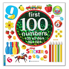 Sách - Bé thông minh first 100 number - 100 số đếm đầu tiên (tặng sticker)