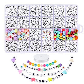 2150Pcs Loose Spacer Bead, Five Pointed Stars Beads Alphabet Letter Beads for DIY Project Anklet Delicate Embellishment Jewelry Making