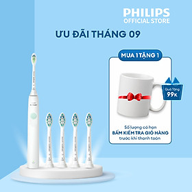 Bàn chải điện Philips Sonicare HX3641 41 + 4 đầu thay thế HX9024 67 combo